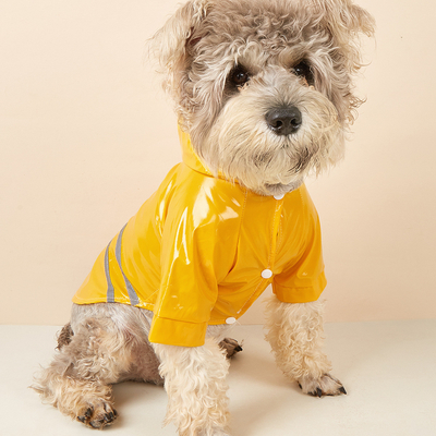 雨からあなたのペットを保護し,安全に滞在 PVC カスタム反射犬レインコート旅行のために
