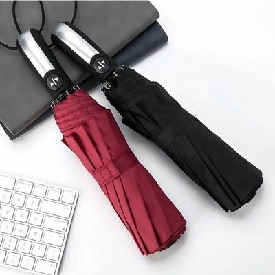 ブラックポンジー 防水 オートパラグア ファッション 3 折りたたみUV オートマティック傘