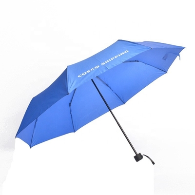 カスタムロゴ 旅行用品のための3つ折りたたみの傘 ポリエステル 雨と太陽 折りたたみの傘