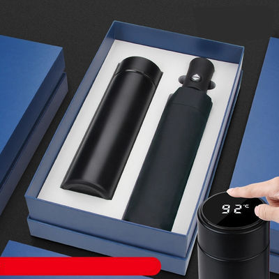 スチールフレームノートブック ビジネス広告のプロモーションのためのサーモスカップと傘セット