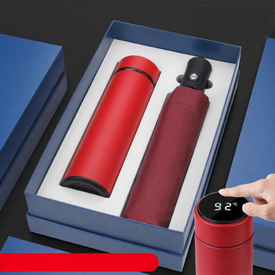 スチールフレームノートブック ビジネス広告のプロモーションのためのサーモスカップと傘セット