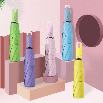 ロックヘッド ハンドル 純色 カスタム 折りたたむ傘 ロゴプリント フルオートマティック