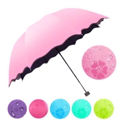 ミニマリストデザイン 魔法 UV 折りたたみ 太陽 雨 防風 花の傘