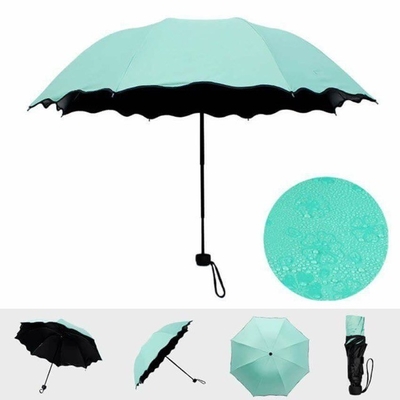 ミニマリストデザイン 魔法 UV 折りたたみ 太陽 雨 防風 花の傘