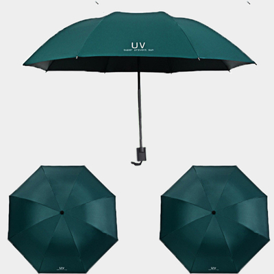 女性用 鉄筋 紫外線 防護 手動 傘 日光 雨 防護 三重