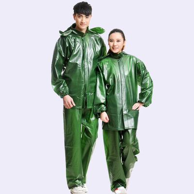 雨季 エッセンシャル ゴム製 カスタム グリーン 成人 レインコート 中国製