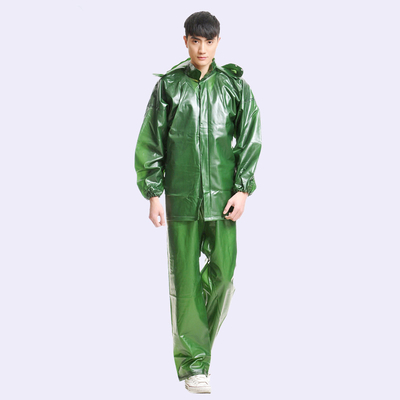 雨季 エッセンシャル ゴム製 カスタム グリーン 成人 レインコート 中国製