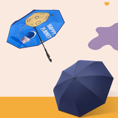 生徒のための傘 無料 長いハンドル 雨と日光保護 190T ポネーギ布