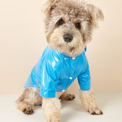 雨からあなたのペットを保護し,安全に滞在 PVC カスタム反射犬レインコート旅行のために