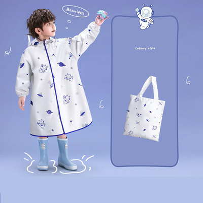 ポリエステルタフェタで 日常用のために防水と防風の子供用レインコート
