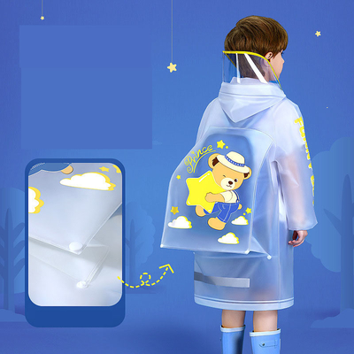 男の子と女の子 雨パンチョー 校用バッグ 100%EVA布 全身防水