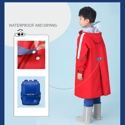 2023 子供のレインコート 男の子の小学校 防水服 バッグとポンチョー