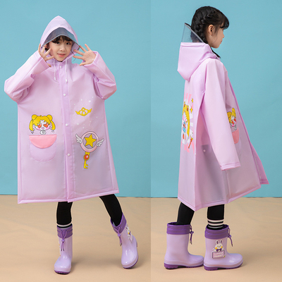 雨の日には絶対に着用すべき 子供用のEVAレインコート 漫画デザインと全身カバー