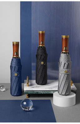 広告 男性用傘 X315 BSCI 自動 防風 高級 金色 木製 ハンドル