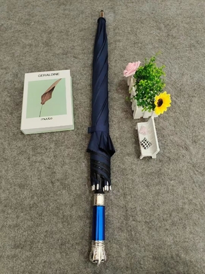 金と黒で覆われた直直のオートオープン傘 ビジネスプレゼントのためのカスタムプリント