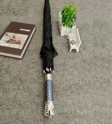 金と黒で覆われた直直のオートオープン傘 ビジネスプレゼントのためのカスタムプリント