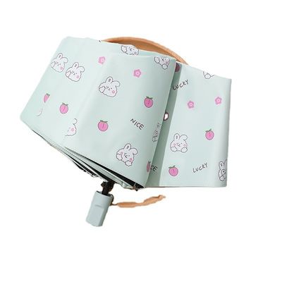 ゴムで覆われたハンドル 日焼け止め 漫画 動物 日傘 携帯用