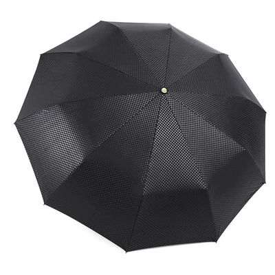 オートマティック折りたたみ 男性用 木製ハンドル 傘 固形木材のシャフトとレトロデザイン