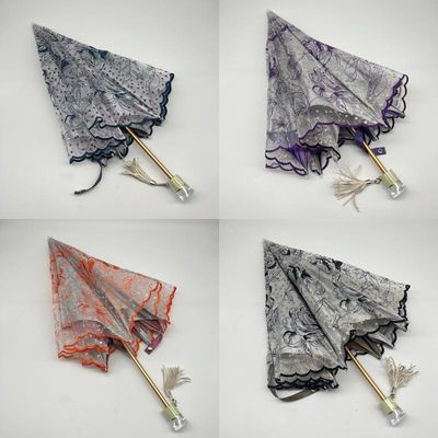 風力抵抗機能と軽量デザインのセキン刺身ローズ成人の傘