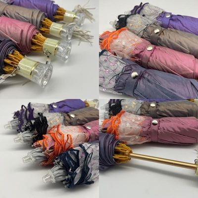 風力抵抗機能と軽量デザインのセキン刺身ローズ成人の傘