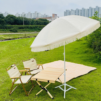 ホワイトパワーコーティング 鋼筋枠 大型 屋外 ビーチ 傘 タッセル と 日傘
