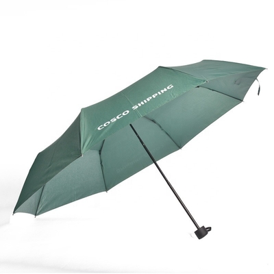 カスタムロゴ 旅行用品のための3つ折りたたみの傘 ポリエステル 雨と太陽 折りたたみの傘