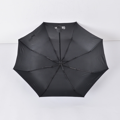 カスタムロゴ 旅行用品のための3つ折りたたみの傘 ポリエステル 雨と太陽 折りたたみの傘