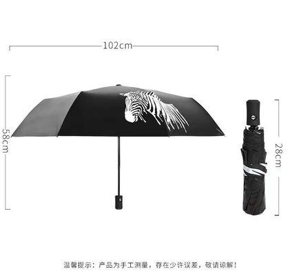 スタイリッシュ・リブとポリエステル・ファブリックで 黒で覆われたカラー変更傘