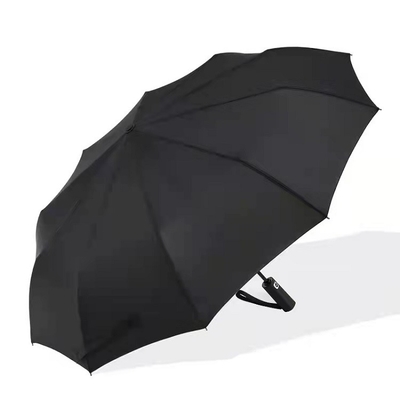 防風型 RPET 3 折りたたむ傘 黒い鋼枠と完全自動制御